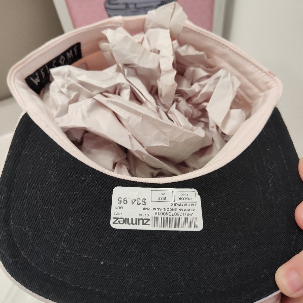 🩷NWT Welcome Skate Talisman Uncon Snap Baby Pink Adjustable Back Ball Cap, OSFM - Picture 12 of 14